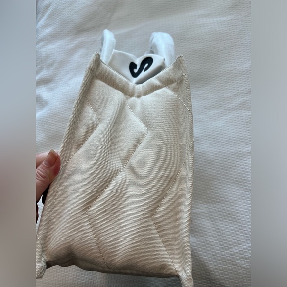 SANDRO Kasbah Quilted Canvas Tote Bag In Ecru. NWT - Picture 10 of 16